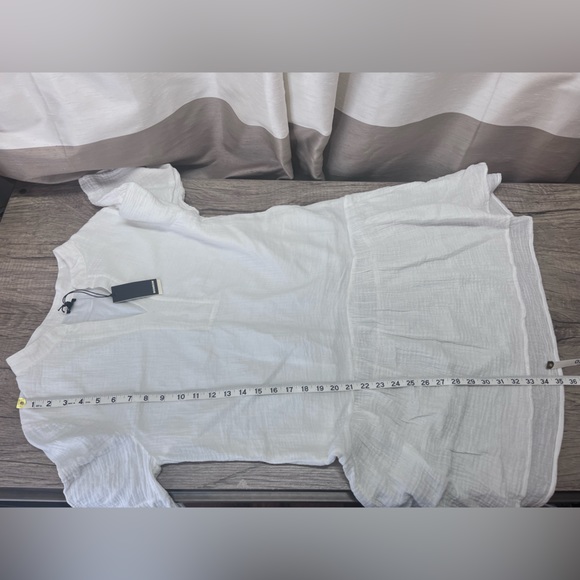 Monrow Easy Mini Dress white cotton size large - Picture 4 of 7